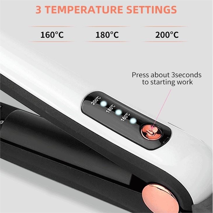USB endurhlaðanleg þráðlaus ferðast hárréttari